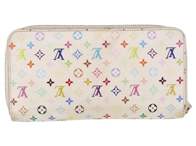 LOUIS VUITTON Monogram Multicolor Zippy Wallet White M60241 LV Auth BA14264 Bianco - vista 3