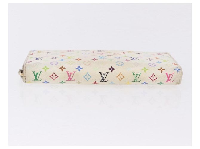 LOUIS VUITTON Monogram Multicolor Zippy Wallet White M60241 LV Auth BA14264 Bianco - vista 8