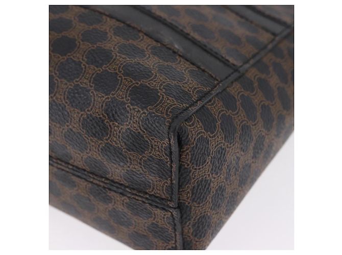 Céline Borsa a tracolla CELINE Macadam Canvas PVC Pelle Nera Oro Auth 193854 Nero D'oro - vista 12