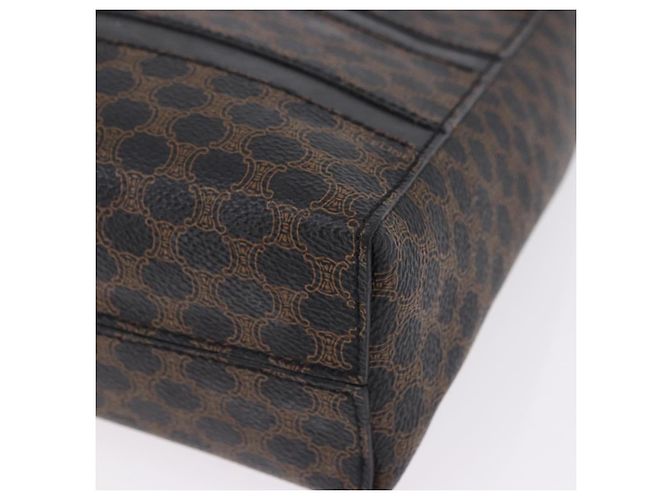 Céline Borsa a tracolla CELINE Macadam Canvas PVC Pelle Nera Oro Auth 193854 Nero D'oro - vista 14