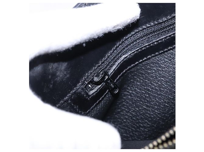 Céline Borsa a tracolla CELINE Macadam Canvas PVC Pelle Nera Oro Auth 193854 Nero D'oro - vista 25