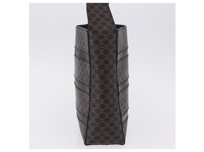 Céline Borsa a tracolla CELINE Macadam Canvas PVC Pelle Nera Oro Auth 193854 Nero D'oro - vista 5