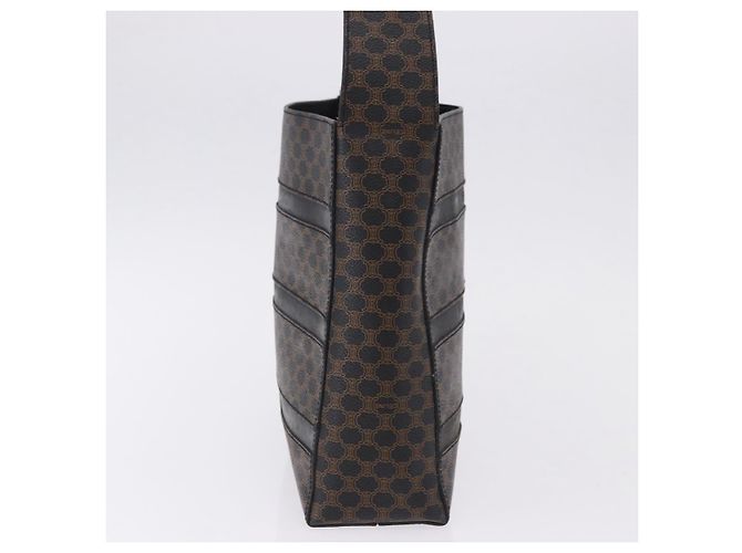 Céline Borsa a tracolla CELINE Macadam Canvas PVC Pelle Nera Oro Auth 193854 Nero D'oro - vista 6