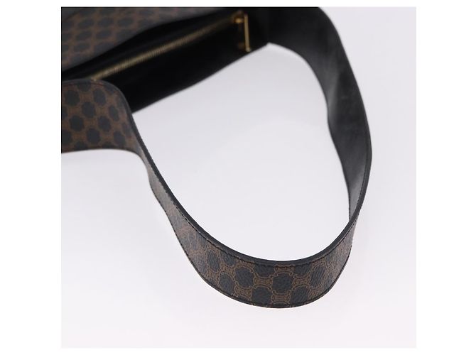 Céline Borsa a tracolla CELINE Macadam Canvas PVC Pelle Nera Oro Auth 193854 Nero D'oro - vista 8