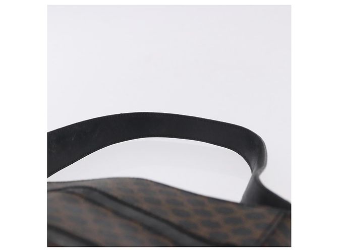 Céline Borsa a tracolla CELINE Macadam Canvas PVC Pelle Nera Oro Auth 193854 Nero D'oro - vista 9