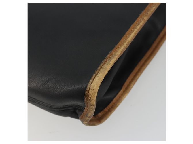 Céline Clutch CELINE in pelle nera con finiture dorate Auth ep15267 Nero - vista 10