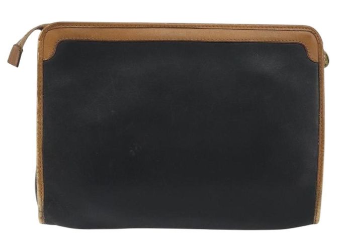 Céline Clutch CELINE in pelle nera con finiture dorate Auth ep15267 Nero - vista 3