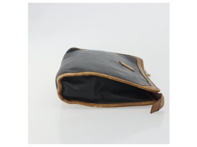 Céline Clutch CELINE in pelle nera con finiture dorate Auth ep15267 Nero - vista 4