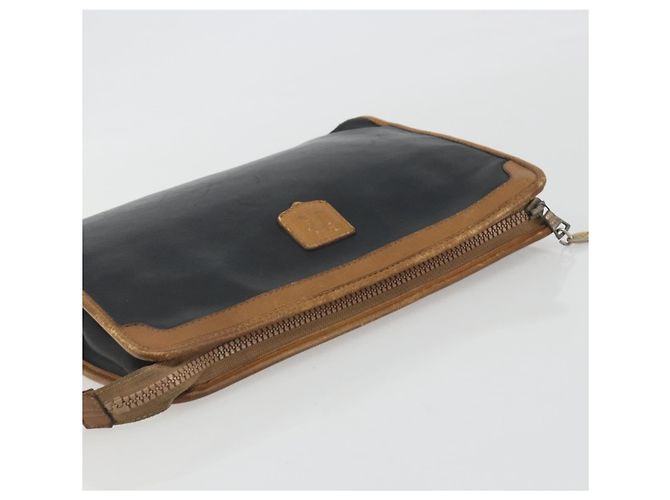 Céline Clutch CELINE in pelle nera con finiture dorate Auth ep15267 Nero - vista 6