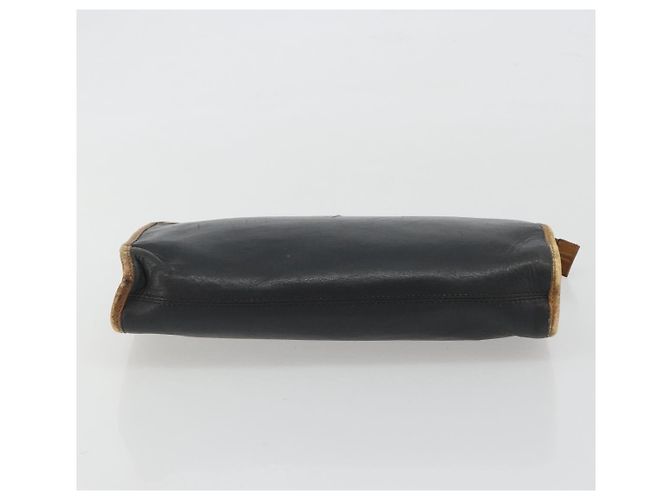 Céline Clutch CELINE in pelle nera con finiture dorate Auth ep15267 Nero - vista 7