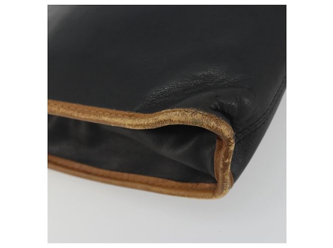 Céline Clutch CELINE in pelle nera con finiture dorate Auth ep15267 Nero - vista 9
