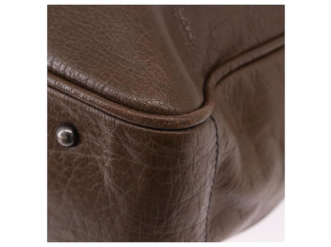 Borsa Tote BURBERRY in pelle 2way Marrone Argento Auth ka5407 - vista 15