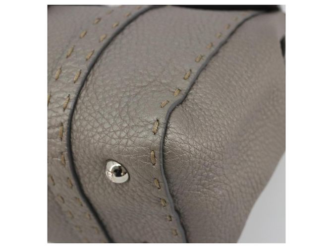 Borsa a mano FENDI Selleria Mini Linda in pelle argento Auth 191083A - vista 10