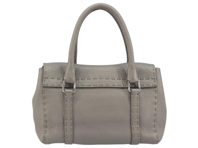 Borsa a mano FENDI Selleria Mini Linda in pelle argento Auth 191083A - vista 3
