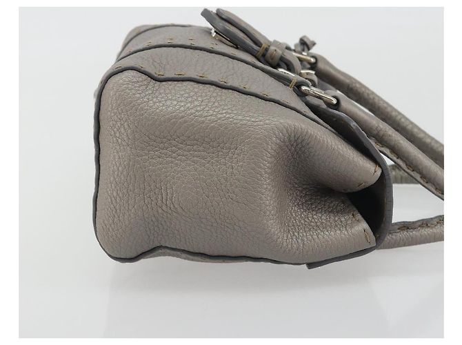 Borsa a mano FENDI Selleria Mini Linda in pelle argento Auth 191083A - vista 4