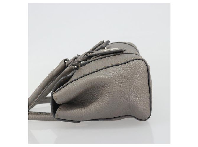 Borsa a mano FENDI Selleria Mini Linda in pelle argento Auth 191083A - vista 5