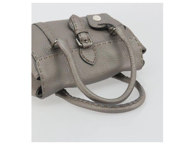 Borsa a mano FENDI Selleria Mini Linda in pelle argento Auth 191083A - vista 7