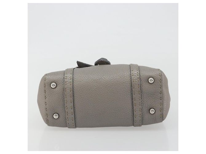 Borsa a mano FENDI Selleria Mini Linda in pelle argento Auth 191083A - vista 9
