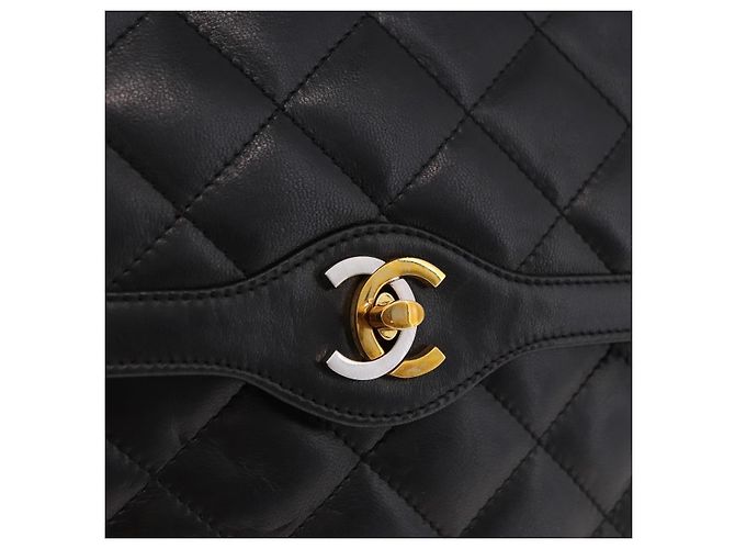 CHANEL Matelasse 28 Chain Hand Bag Lamb Skin Paris Limited Black Auth yk20684SAM Nero - vista 14