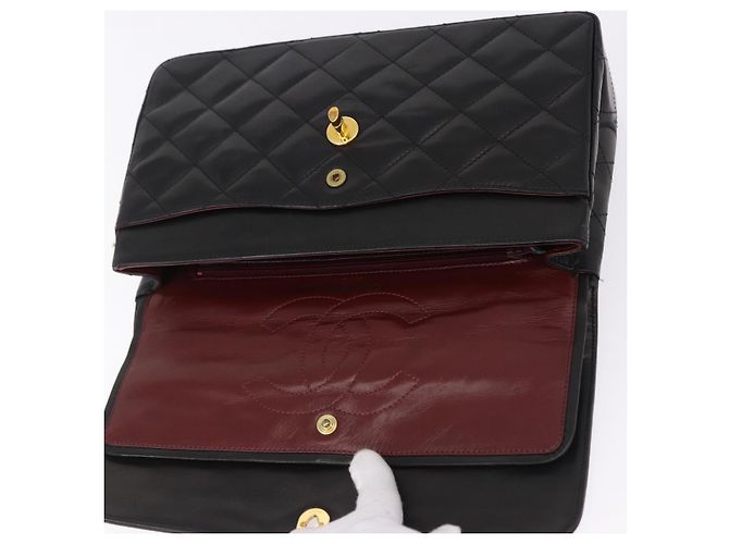CHANEL Matelasse 28 Chain Hand Bag Lamb Skin Paris Limited Black Auth yk20684SAM Nero - vista 18