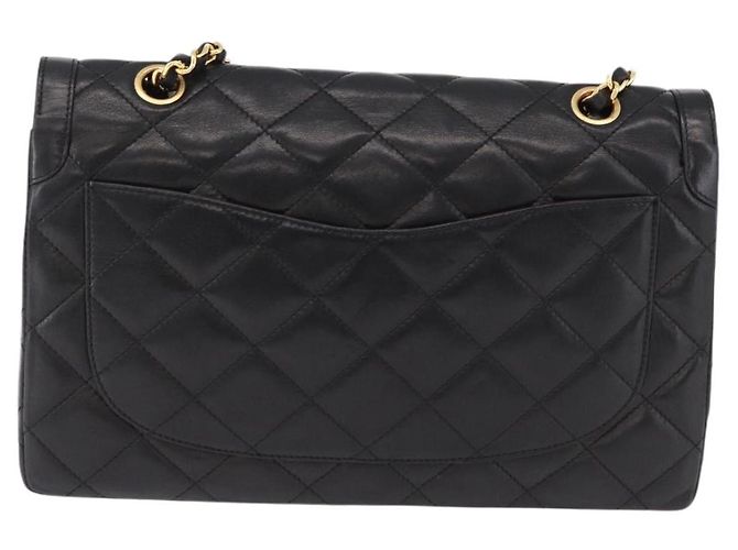 CHANEL Matelasse 28 Chain Hand Bag Lamb Skin Paris Limited Black Auth yk20684SAM Nero - vista 3