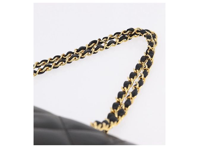 CHANEL Matelasse 28 Chain Hand Bag Lamb Skin Paris Limited Black Auth yk20684SAM Nero - vista 8