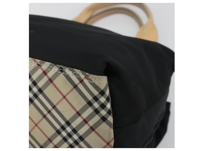 Borsa a mano BURBERRY Nylon Nero Argento Auth hk3932 - vista 10