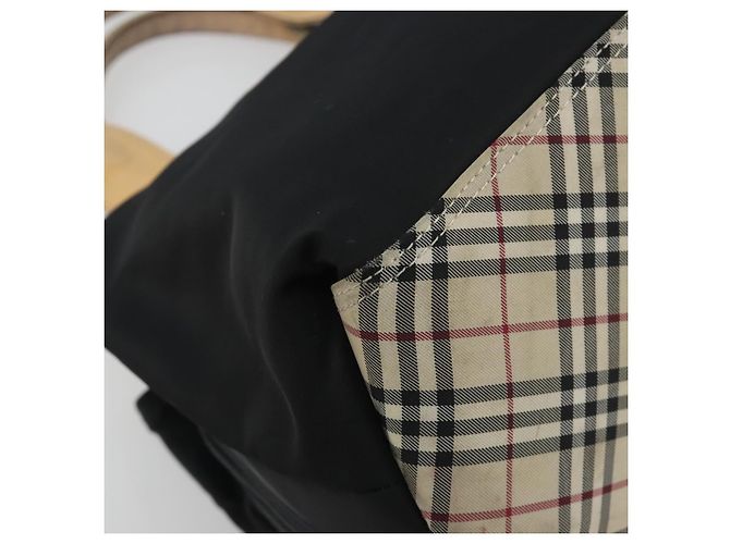 Borsa a mano BURBERRY Nylon Nero Argento Auth hk3932 - vista 11