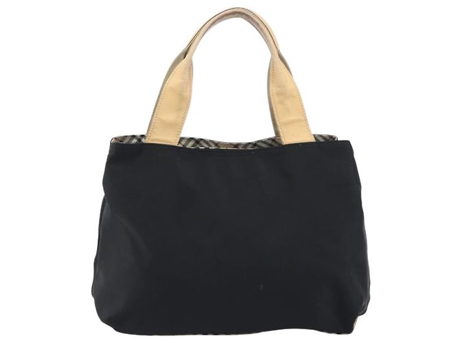 Borsa a mano BURBERRY Nylon Nero Argento Auth hk3932 - vista 2