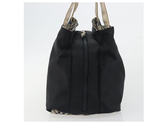 Borsa a mano BURBERRY Nylon Nero Argento Auth hk3932 - vista 5