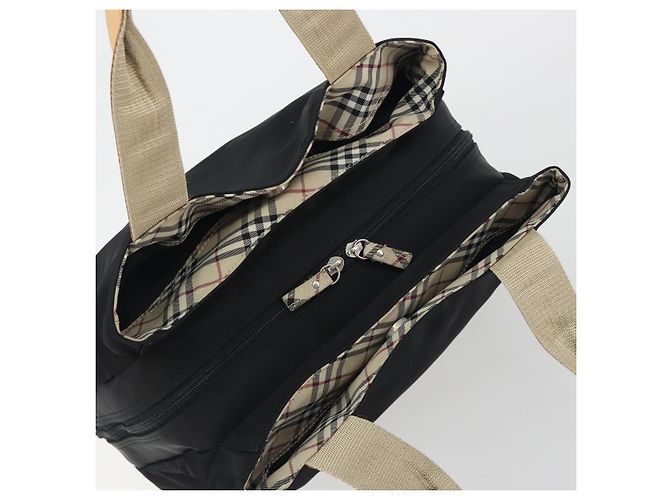 Borsa a mano BURBERRY Nylon Nero Argento Auth hk3932 - vista 6