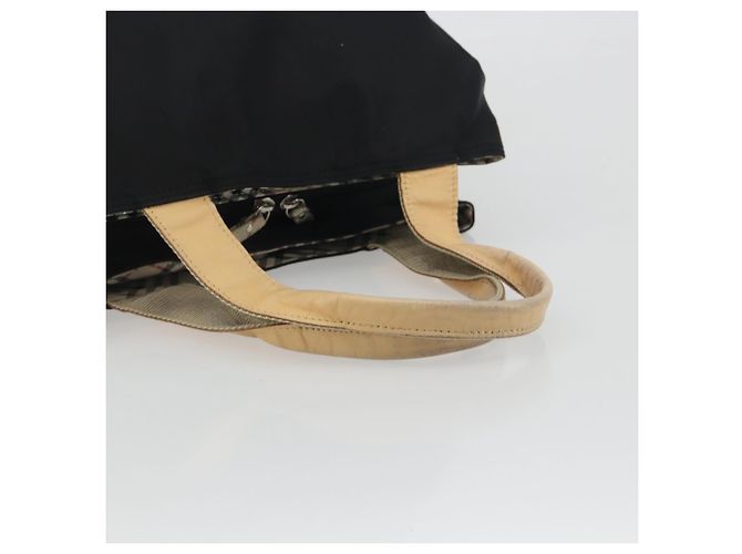Borsa a mano BURBERRY Nylon Nero Argento Auth hk3932 - vista 7