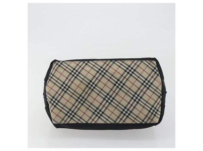 Borsa a mano BURBERRY Nylon Nero Argento Auth hk3932 - vista 9