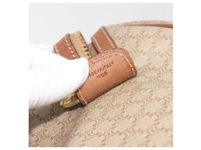 Céline Borsa CELINE Macadam Canvas PVC Beige Oro Autentica bs36271 D'oro - vista 23