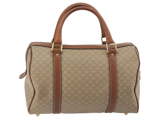 Céline Borsa CELINE Macadam Canvas PVC Beige Oro Autentica bs36271 D'oro - vista 3