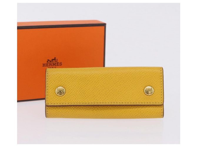 Hermès HERMES Serie Key Case Leather Courchevel Yellow Auth 191163M - view 18
