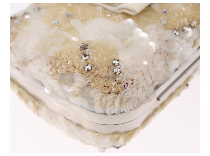 LOUIS VUITTON Minodiere Petit Tresor Bag Sequin White Silver LV Auth 192631SAM Plata Blanco - vista 10