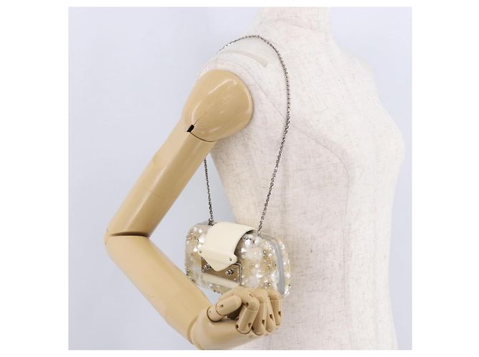LOUIS VUITTON Minodiere Petit Tresor Bag Sequin White Silver LV Auth 192631SAM Plata Blanco - vista 21