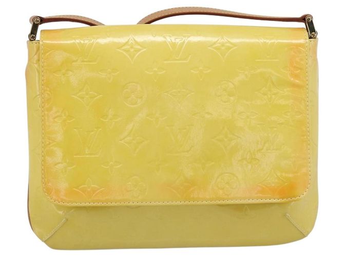 LOUIS VUITTON Monogram Vernis Thompson Street Bag Lime Yellow M91071 Auth 194603 D'oro - vista 2
