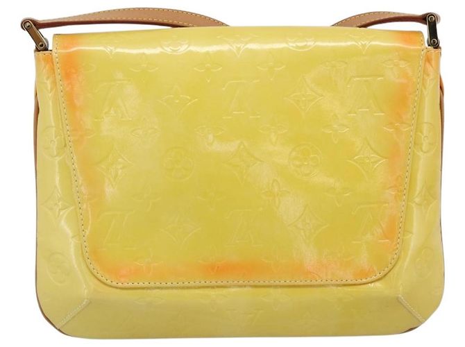 LOUIS VUITTON Monogram Vernis Thompson Street Bag Lime Yellow M91071 Auth 194603 D'oro - vista 3