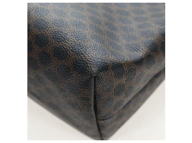 Céline Borsa CELINE Macadam Canvas PVC Pelle Nera Oro Auth 191811V Nero D'oro - vista 12