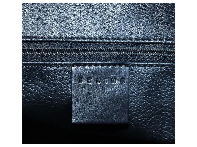 Céline Borsa CELINE Macadam Canvas PVC Pelle Nera Oro Auth 191811V Nero D'oro - vista 15
