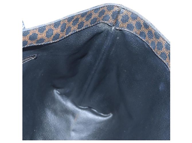 Céline Borsa CELINE Macadam Canvas PVC Pelle Nera Oro Auth 191811V Nero D'oro - vista 18