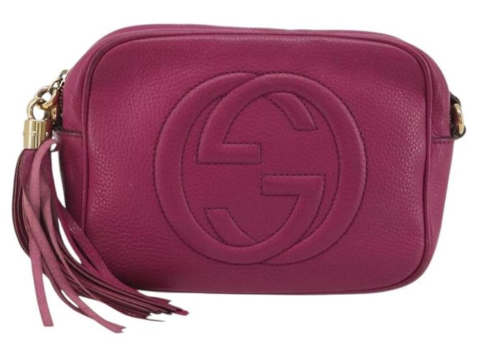 Borsa a Spalla GUCCI in Pelle Viola e Oro 308364 Auth ep15638 D'oro Porpora - vista 2