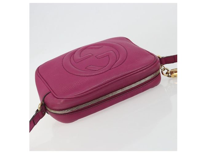 Borsa a Spalla GUCCI in Pelle Viola e Oro 308364 Auth ep15638 D'oro Porpora - vista 6