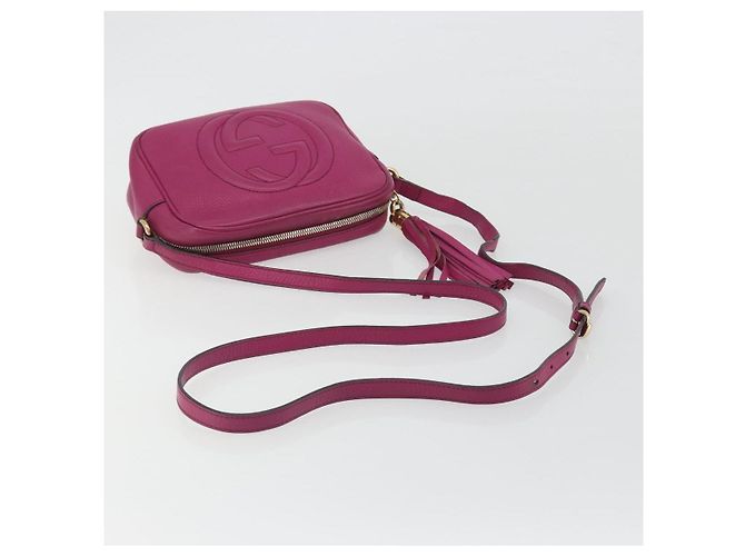 Borsa a Spalla GUCCI in Pelle Viola e Oro 308364 Auth ep15638 D'oro Porpora - vista 7