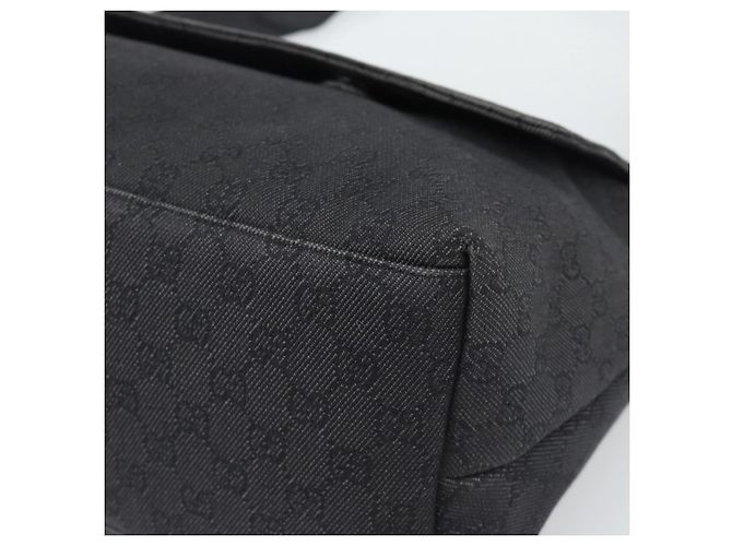 Borsa a tracolla GUCCI GG Canvas Outlet Nero Argento 272350 Auth ka5377 - vista 10