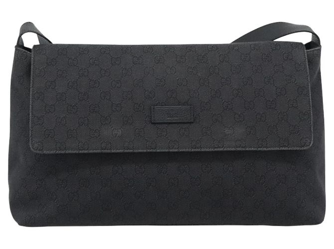 Borsa a tracolla GUCCI GG Canvas Outlet Nero Argento 272350 Auth ka5377 - vista 2
