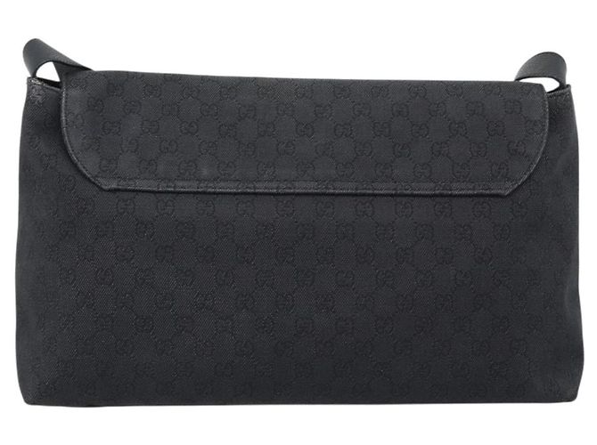 Borsa a tracolla GUCCI GG Canvas Outlet Nero Argento 272350 Auth ka5377 - vista 3
