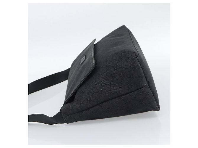 Borsa a tracolla GUCCI GG Canvas Outlet Nero Argento 272350 Auth ka5377 - vista 4